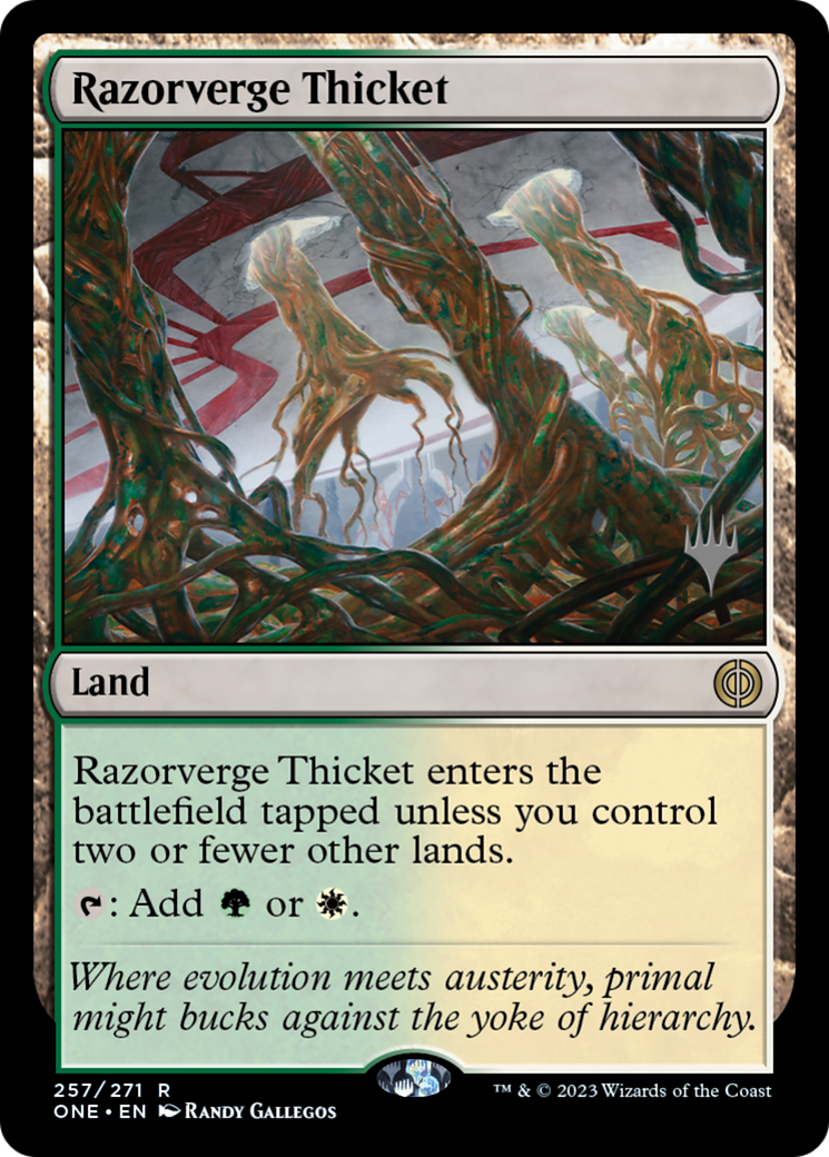 Razorverge Thicket (Promo Pack) [Phyrexia: All Will Be One Promos] | Game Master's Emporium (The New GME)