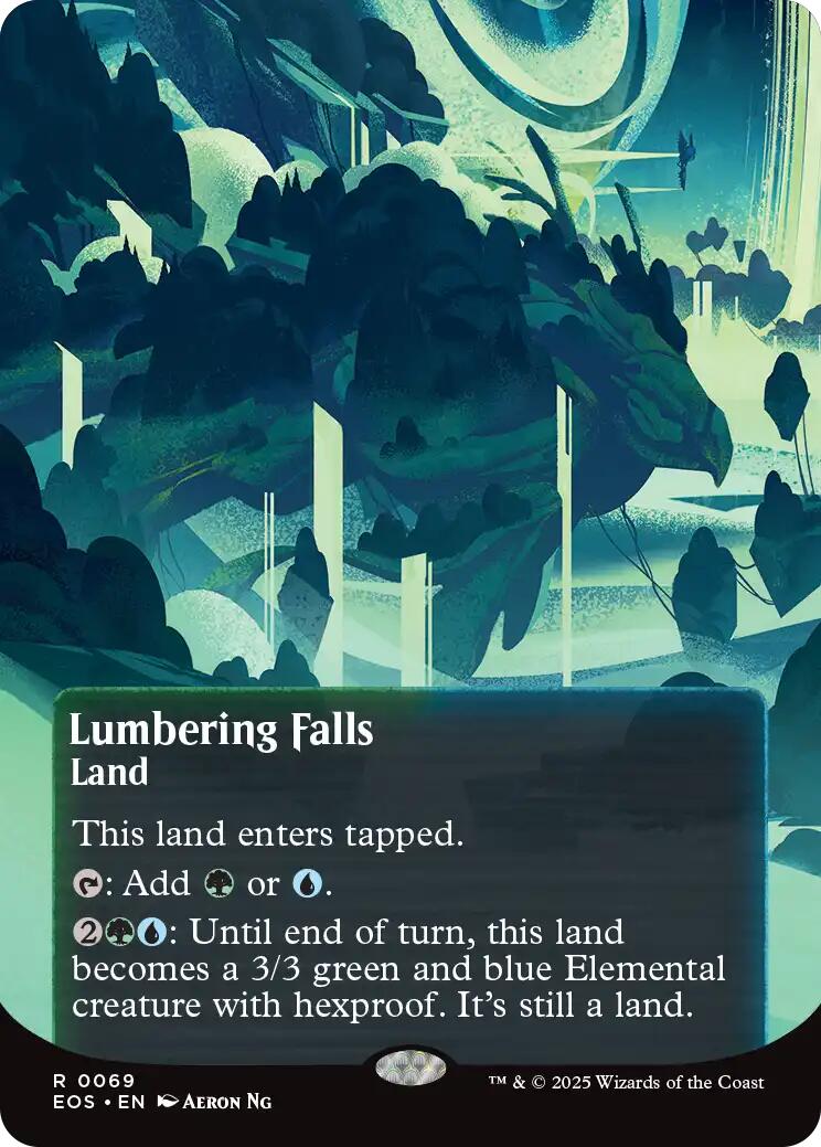 Lumbering Falls (0069) (Borderless) [Edge of Eternities: Stellar Sights] | Game Master's Emporium (The New GME)