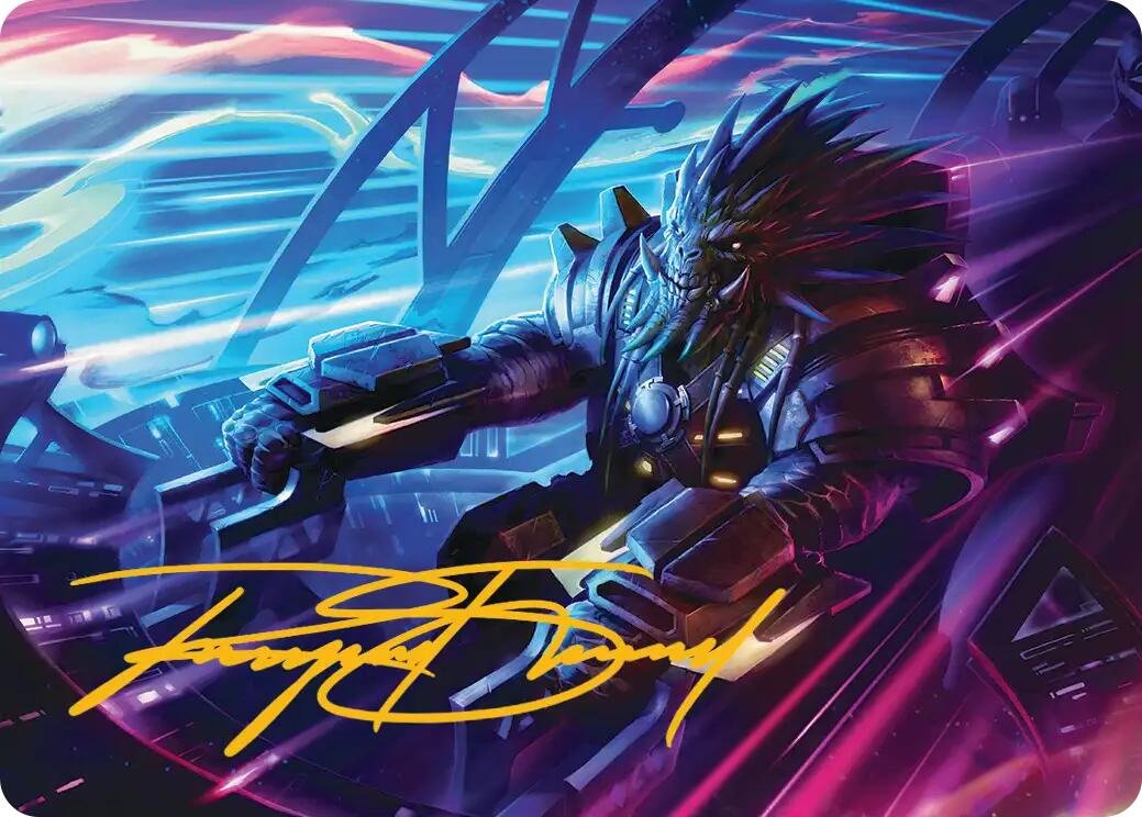 Tannuk, Steadfast Second Art Card (Gold-Stamped Signature) [Edge of Eternities Art Series] | Game Master's Emporium (The New GME)