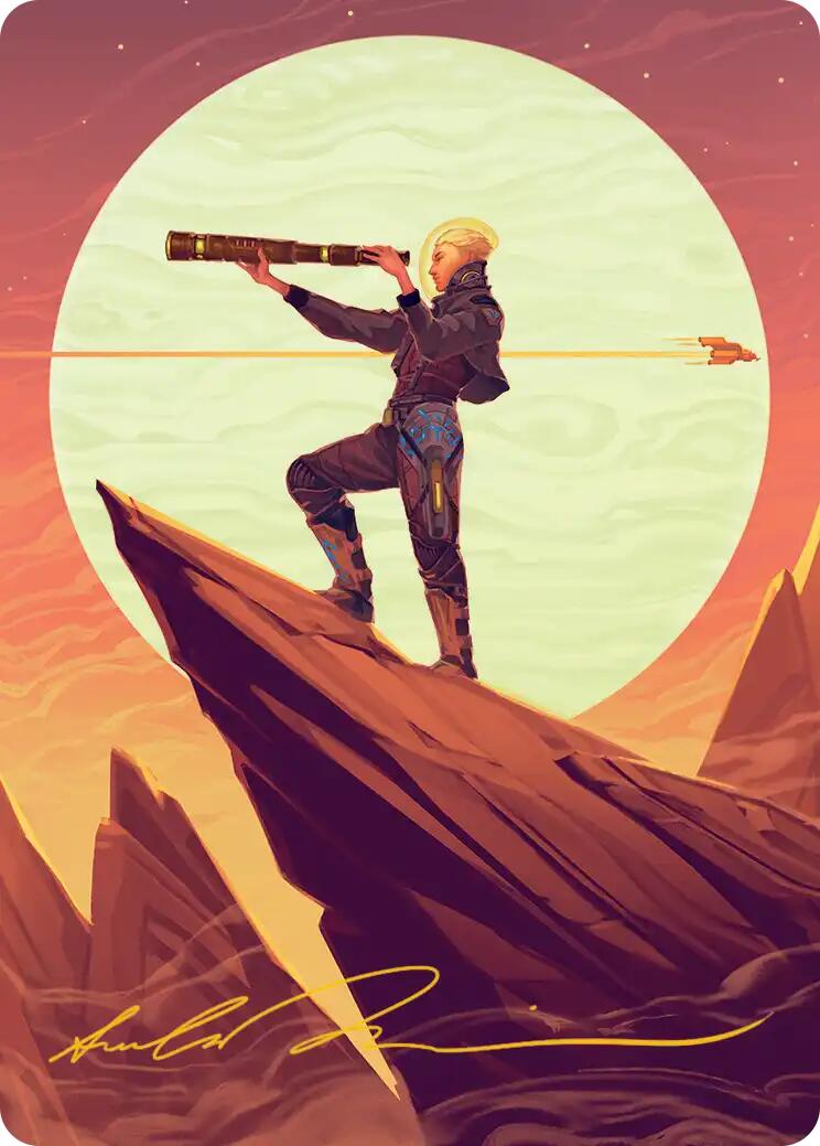 Sami, Wildcat Captain Art Card (Gold-Stamped Signature) [Edge of Eternities Art Series] | Game Master's Emporium (The New GME)