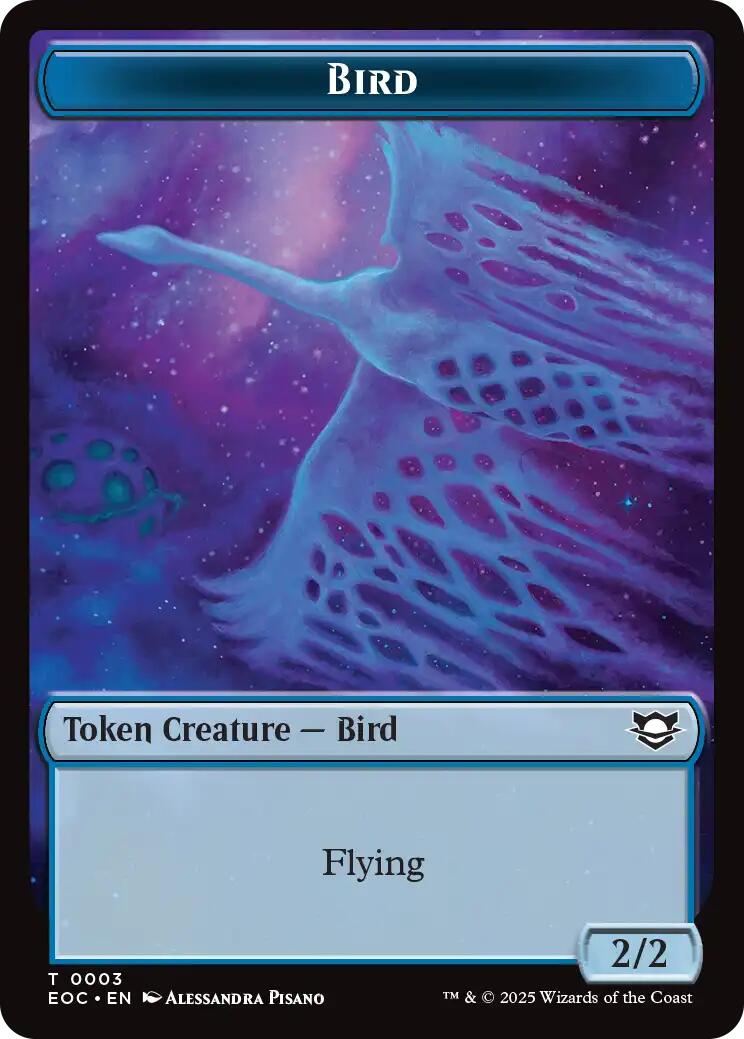 Bird // Golem (0012) Double-Sided Token [Edge of Eternities Commander Tokens] | Game Master's Emporium (The New GME)