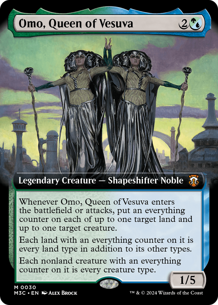 Omo, Queen of Vesuva (Extended Art) [Modern Horizons 3 Commander] | Game Master's Emporium (The New GME)