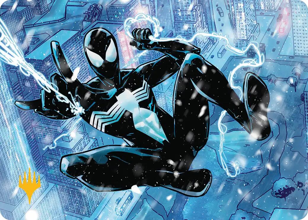 Spectacular Spider-Man (Black) Art Card (Gold-Stamped Planeswalker Symbol) [Marvel's Spider-Man Art Series] | Game Master's Emporium (The New GME)