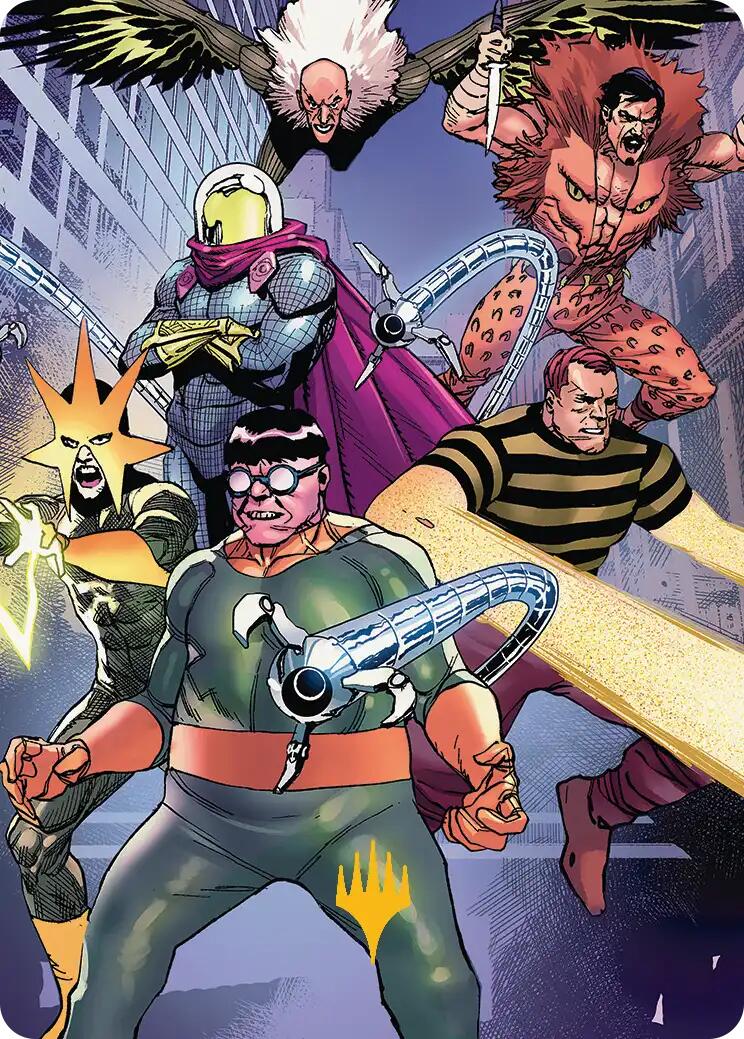 Behold the Sinister Six! Art Card (45/54) (Gold-Stamped Planeswalker Symbol) [Marvel's Spider-Man Art Series] | Game Master's Emporium (The New GME)