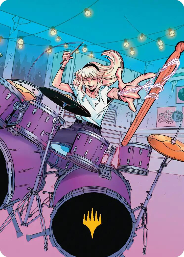 Gwen Stacy Art Card (Gold-Stamped Planeswalker Symbol) (34/54) [Marvel's Spider-Man Art Series] | Game Master's Emporium (The New GME)