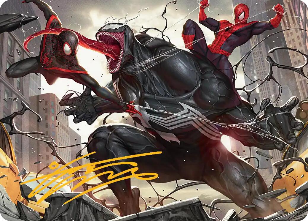Terrific Team-Up Art Card (Gold-Stamped Signature) [Marvel's Spider-Man Art Series] | Game Master's Emporium (The New GME)