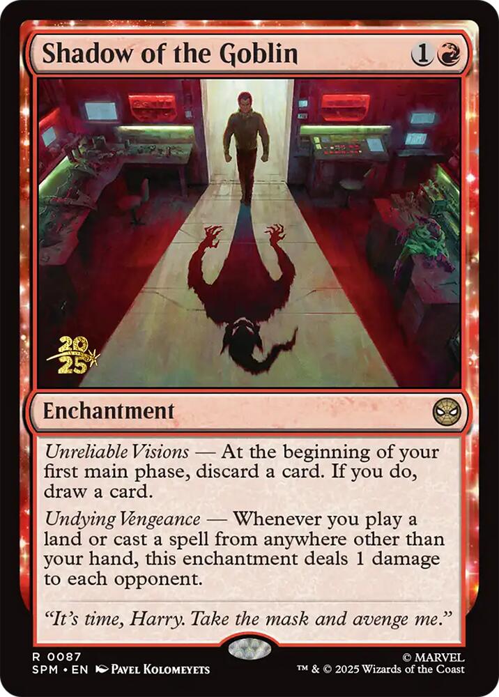 Shadow of the Goblin [Marvel's Spider-Man Prerelease Promos] | Game Master's Emporium (The New GME)