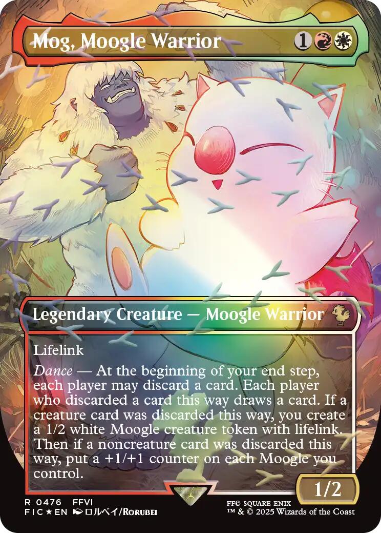 Mog, Moogle Warrior (Borderless) (Chocobo Track Foil) [FINAL FANTASY Commander] | Game Master's Emporium (The New GME)