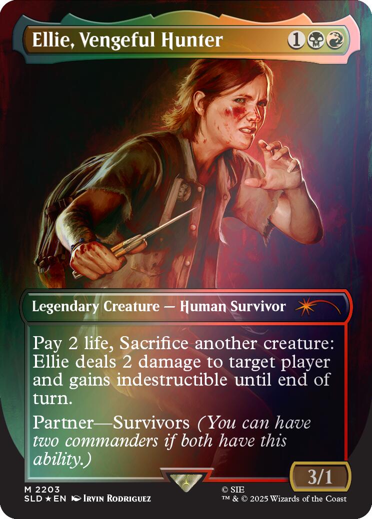 Ellie, Vengeful Hunter (Rainbow Foil) [Secret Lair Drop Series] | Game Master's Emporium (The New GME)