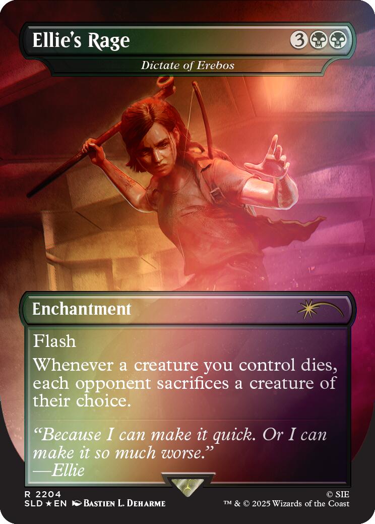 Ellie's Rage - Dictate of Erebos (Rainbow Foil) [Secret Lair Drop Series] | Game Master's Emporium (The New GME)