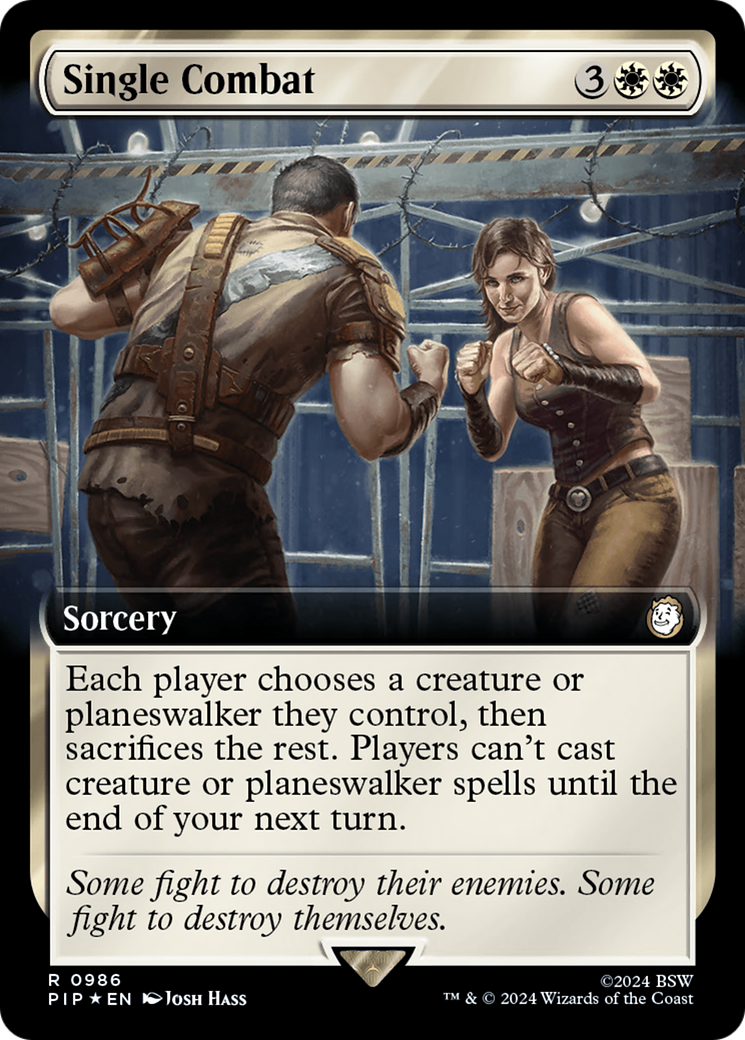 Single Combat (Extended Art) (Surge Foil) [Fallout] | Game Master's Emporium (The New GME)