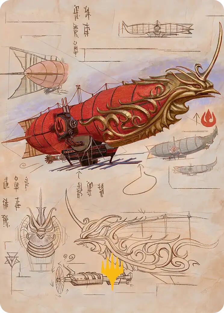 Phoenix Fleet Airship Art Card (Gold-Stamped Planeswalker Symbol) [Avatar: The Last Airbender Art Series] | Game Master's Emporium (The New GME)