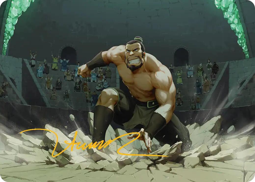 The Boulder, Ready to Rumble Art Card (Gold-Stamped Signature) [Avatar: The Last Airbender Art Series] | Game Master's Emporium (The New GME)