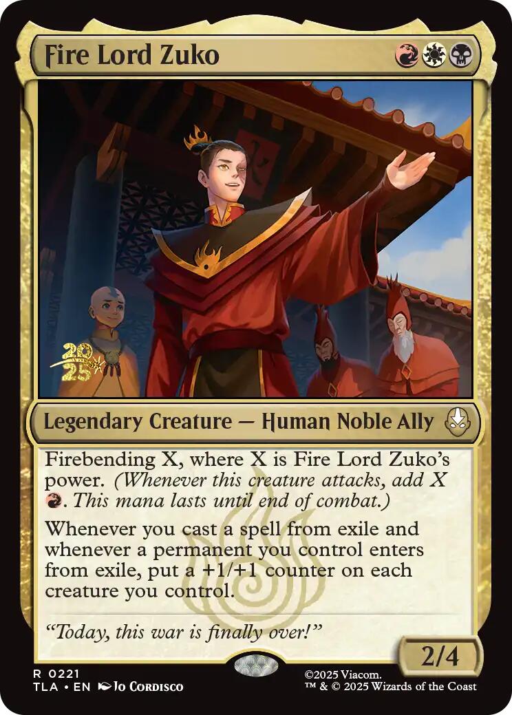 Fire Lord Zuko [Avatar: The Last Airbender Prerelease Cards] | Game Master's Emporium (The New GME)