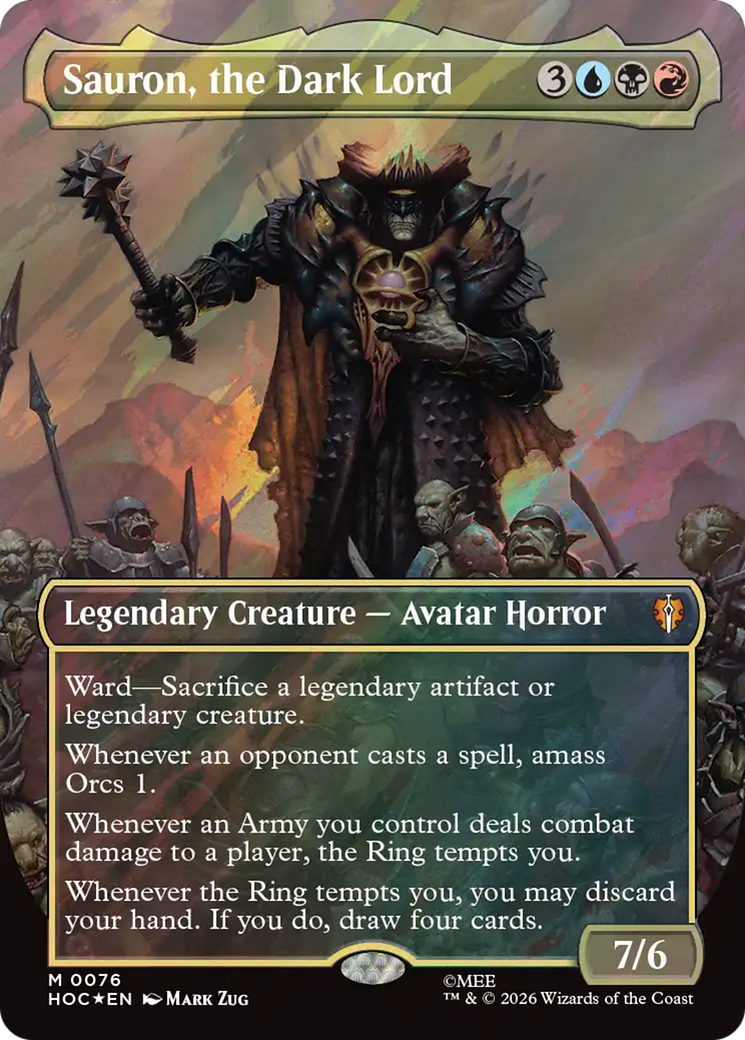 Sauron, the Dark Lord (Borderless) (Surge Foil) [The Hobbit] | Game Master's Emporium (The New GME)