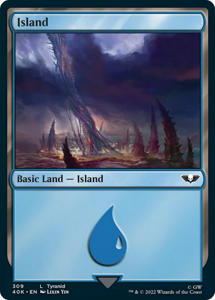Island (309) (Surge Foil) [Warhammer 40,000] | Game Master's Emporium (The New GME)