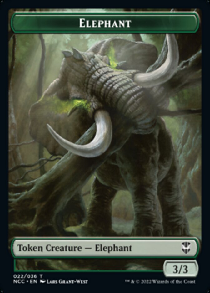 Clue // Elephant Double-Sided Token [Streets of New Capenna Commander Tokens] | Game Master's Emporium (The New GME)