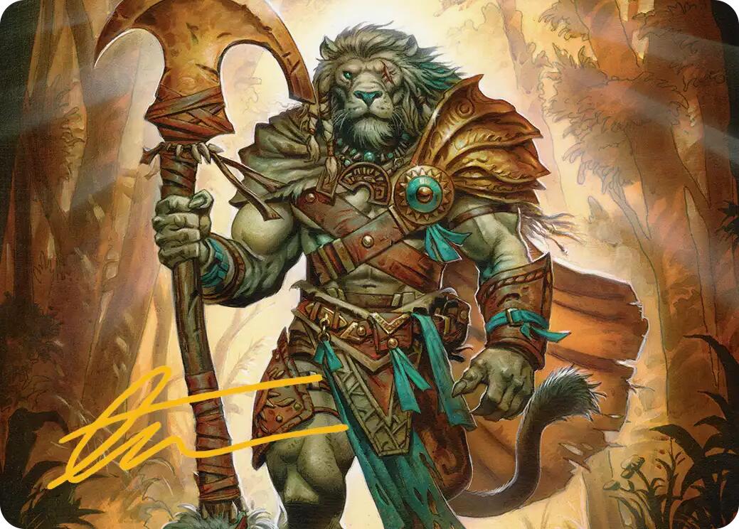 Ajani, Outland Chaperone Art Card (Gold-Stamped Signature) [Lorwyn Eclipsed Art Series] | Game Master's Emporium (The New GME)