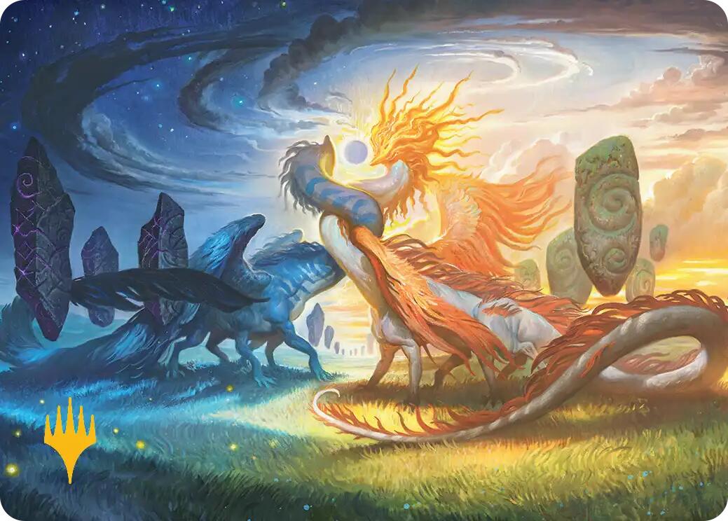 Celestial Reunion Art Card (19/54) (Gold-Stamped Planeswalker Symbol) [Lorwyn Eclipsed Art Series] | Game Master's Emporium (The New GME)
