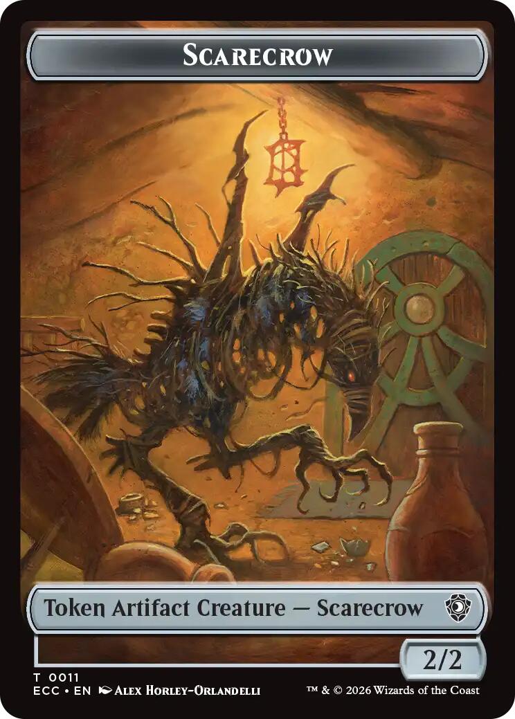 Scarecrow // Treasure Double-Sided Token [Lorwyn Eclipsed Tokens] | Game Master's Emporium (The New GME)