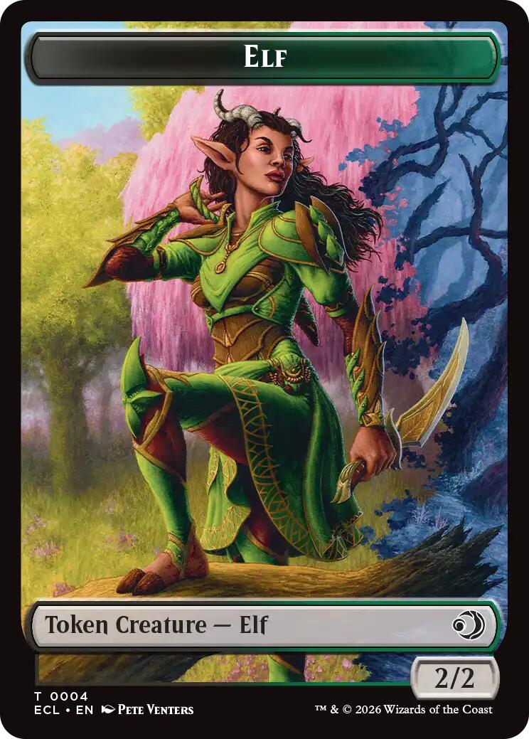 Elf // Kithkin (0007) Double-Sided Token [Lorwyn Eclipsed Tokens] | Game Master's Emporium (The New GME)