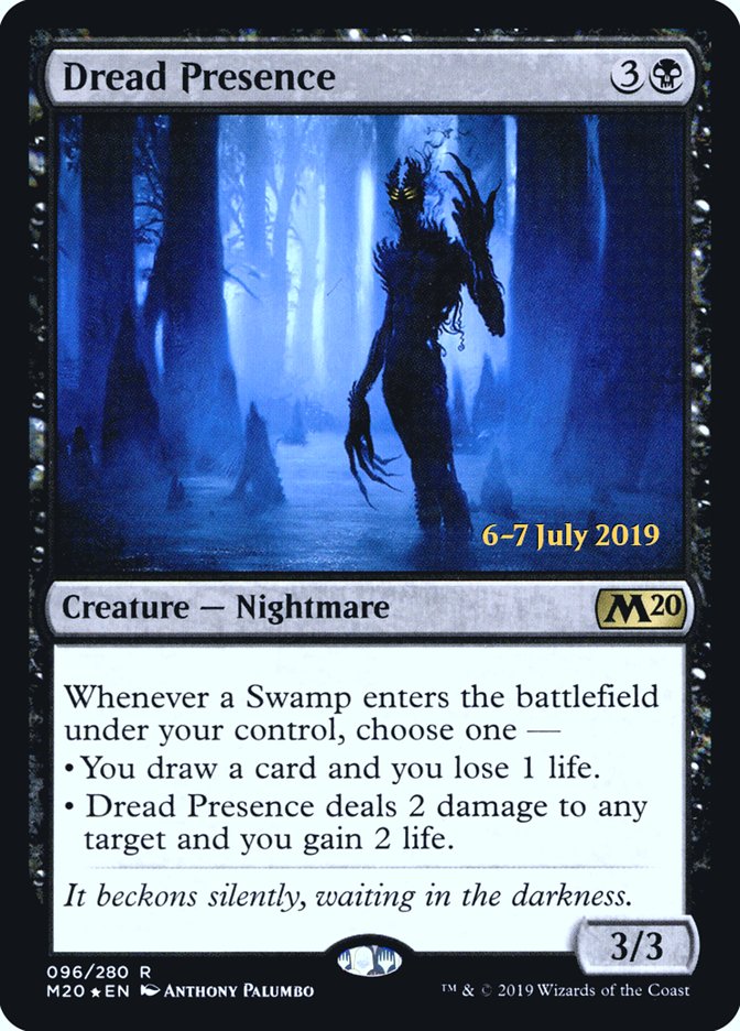 Dread Presence [Core Set 2020 Prerelease Promos] | Game Master's Emporium (The New GME)