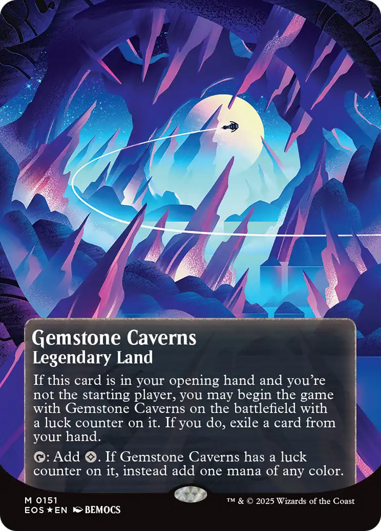 Gemstone Caverns (0151) (Borderless) (Galaxy Foil) [Edge of Eternities: Stellar Sights] | Game Master's Emporium (The New GME)