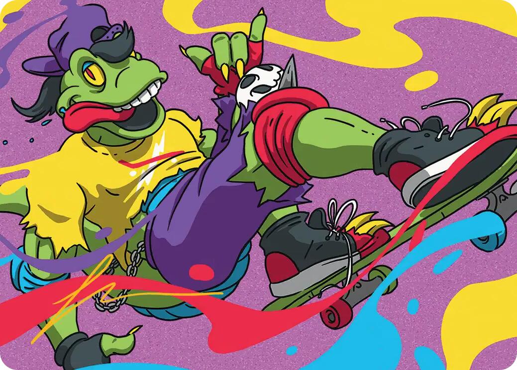 Mondo Gecko Art Card (Gold-Stamped Signature) [Teenage Mutant Ninja Turtles Art Series] | Game Master's Emporium (The New GME)