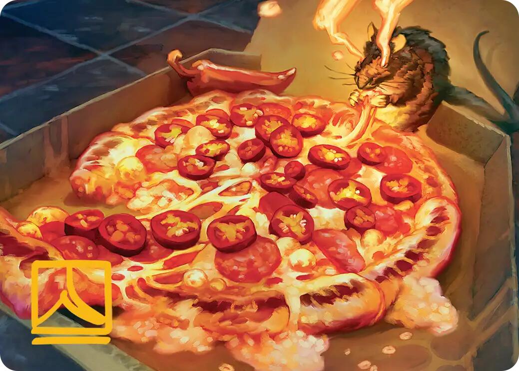 Spicy Oatmeal Pizza Art Card (Gold-Stamped Signature) [Teenage Mutant Ninja Turtles Art Series] | Game Master's Emporium (The New GME)
