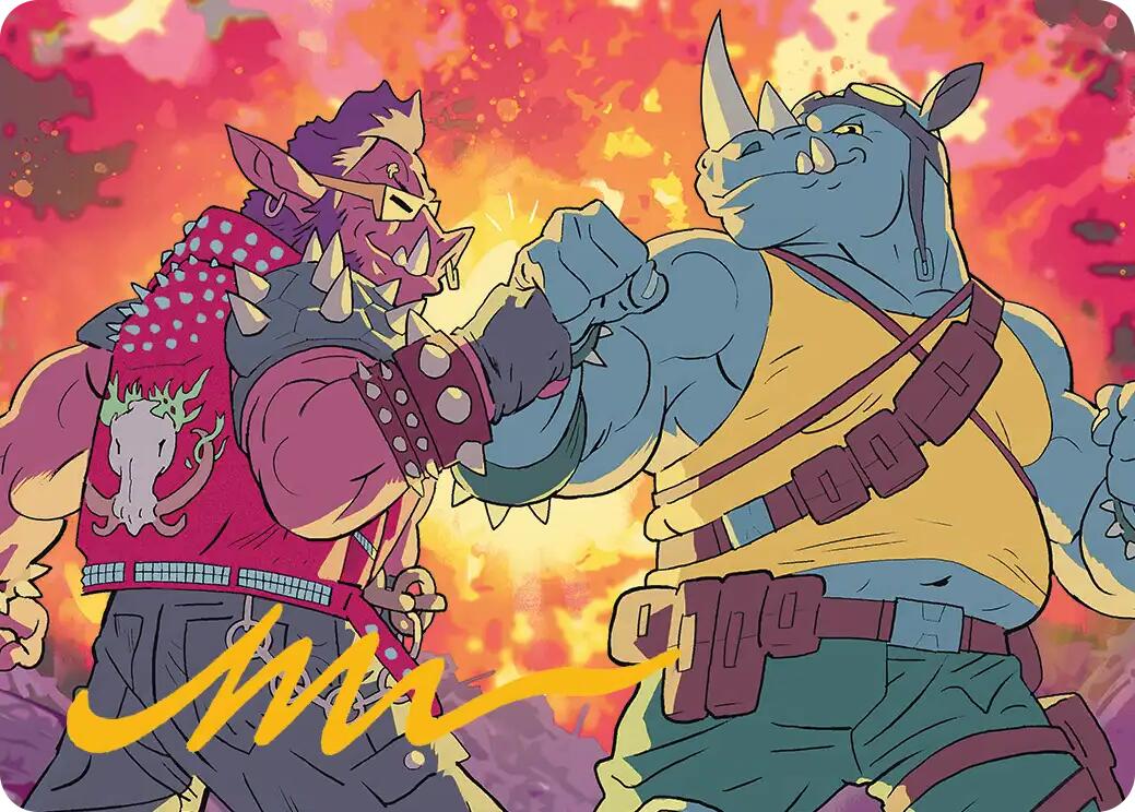 Bebop & Rocksteady Art Card (Gold-Stamped Signature) [Teenage Mutant Ninja Turtles Art Series] | Game Master's Emporium (The New GME)