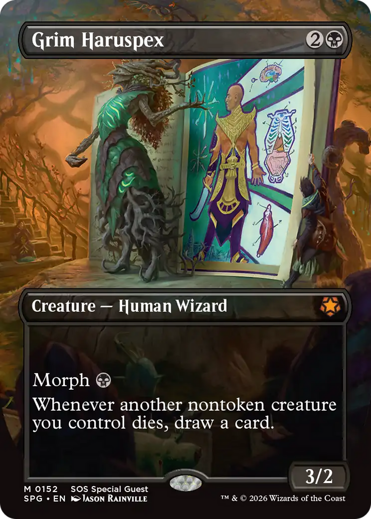 Grim Haruspex (Borderless) [Secrets of Strixhaven Special Guests] | Game Master's Emporium (The New GME)