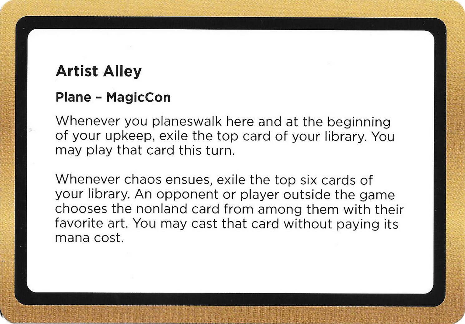 Artist Alley (Black Lotus Unknown Planechase) [Oversize Cards] | Game Master's Emporium (The New GME)