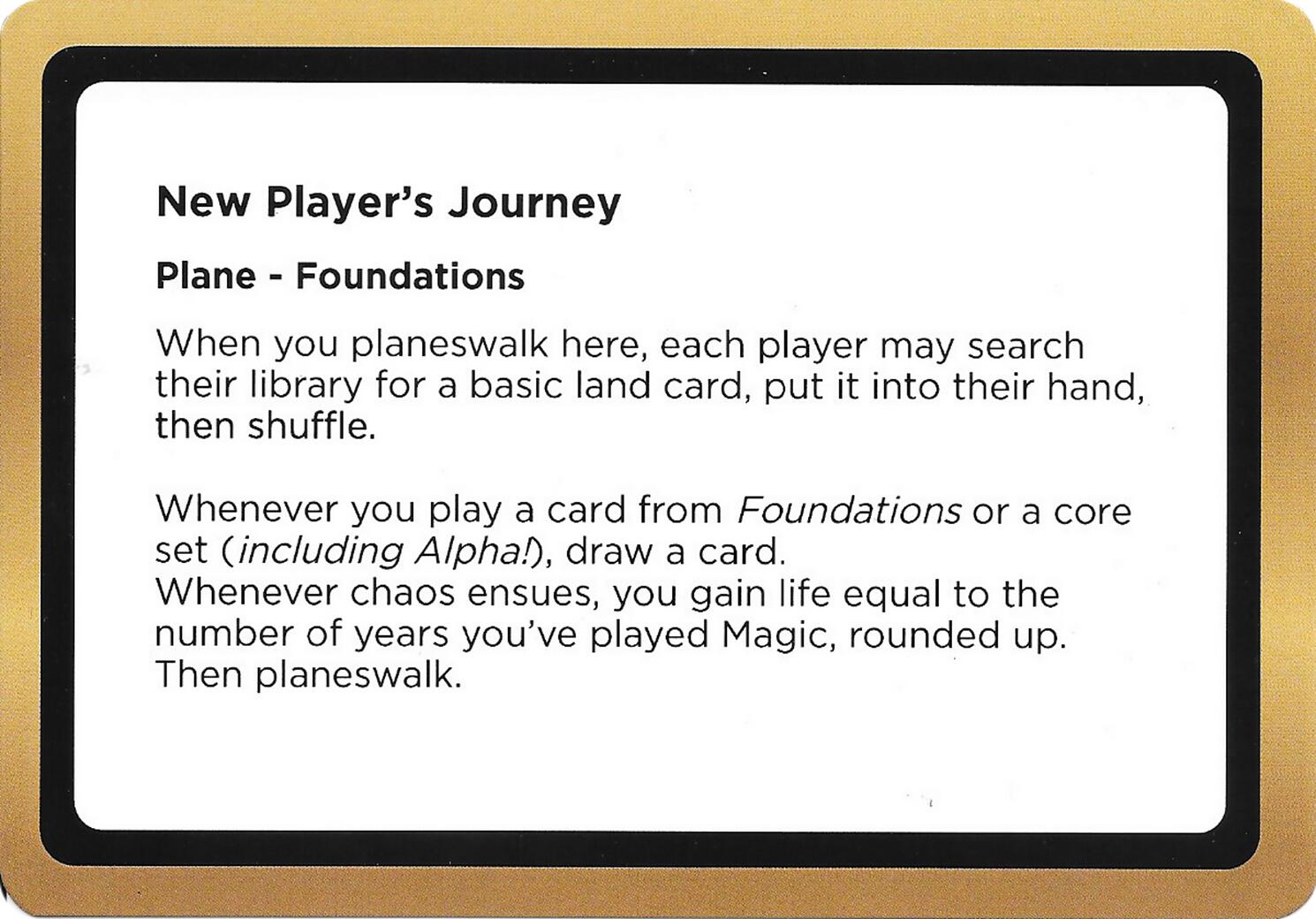 New Player's Journey (Black Lotus Unknown Planechase) [Oversize Cards] | Game Master's Emporium (The New GME)