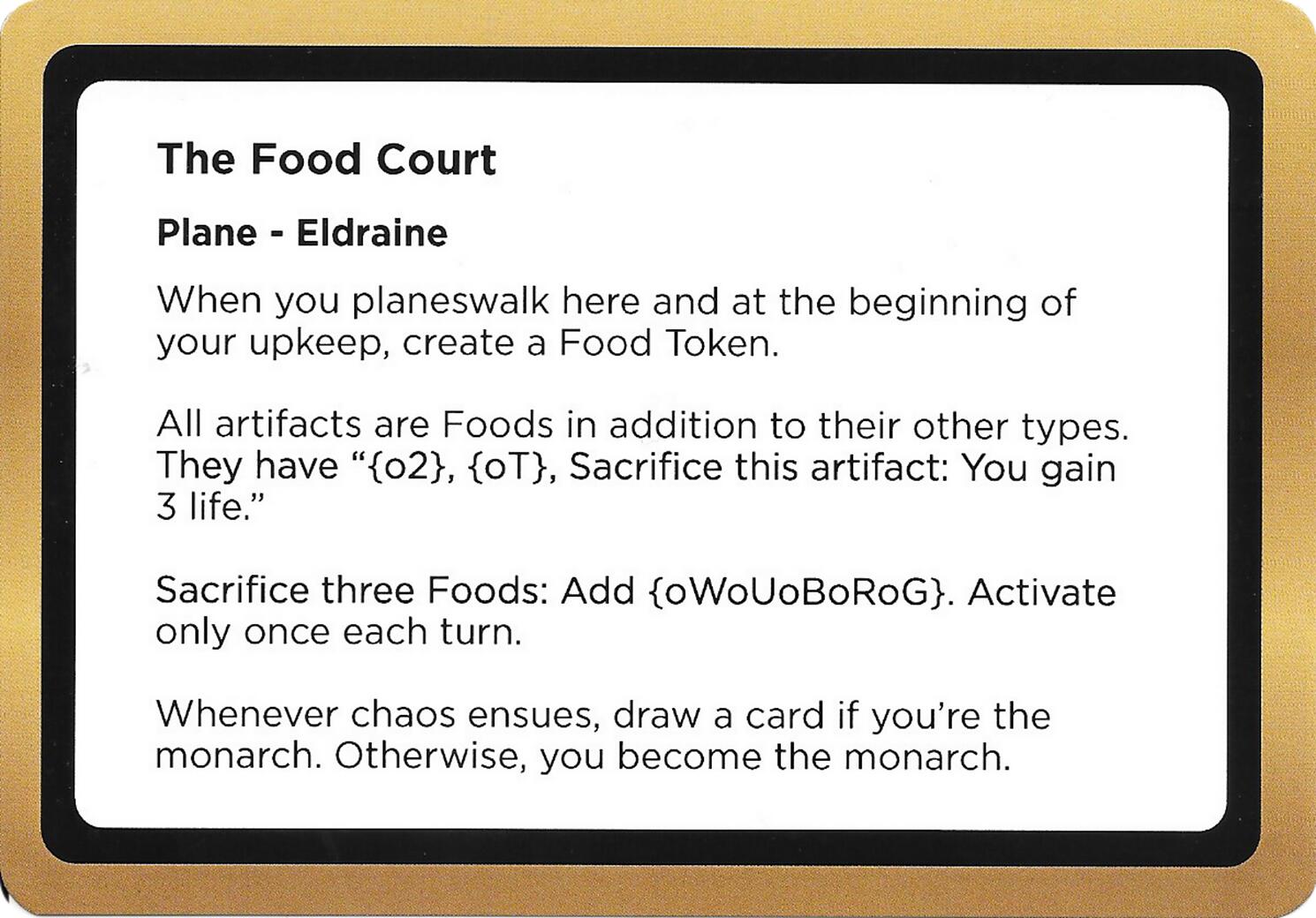The Food Court (Black Lotus Unknown Planechase) [Oversize Cards] | Game Master's Emporium (The New GME)