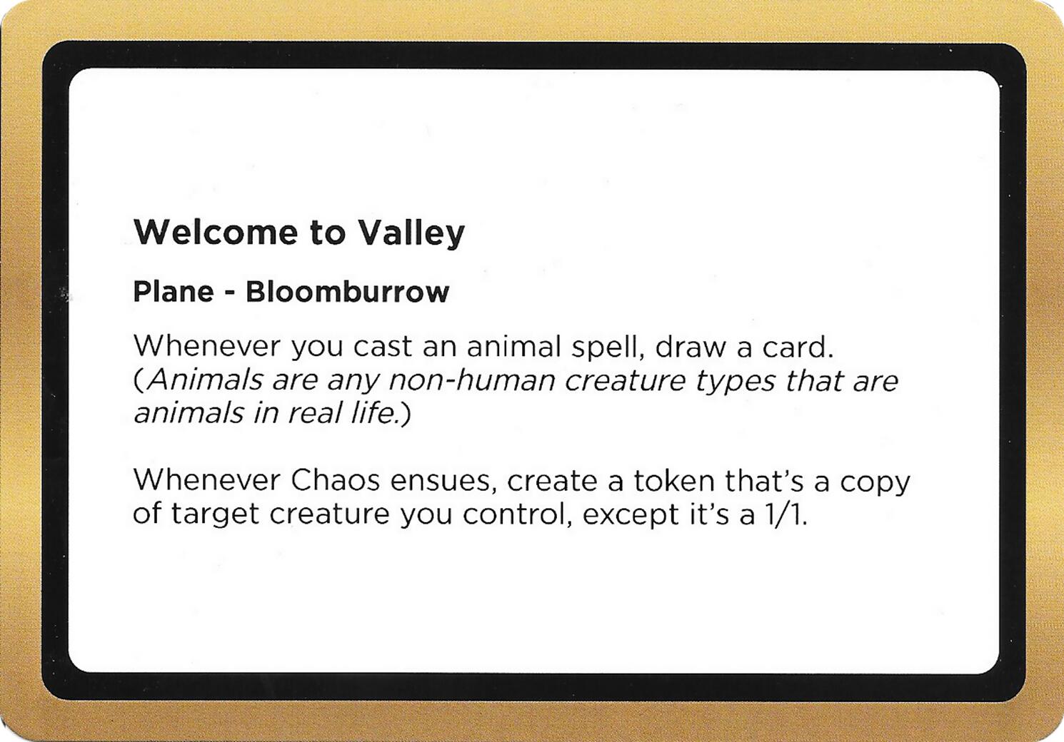 Welcome to Valley (Black Lotus Unknown Planechase) [Oversize Cards] | Game Master's Emporium (The New GME)