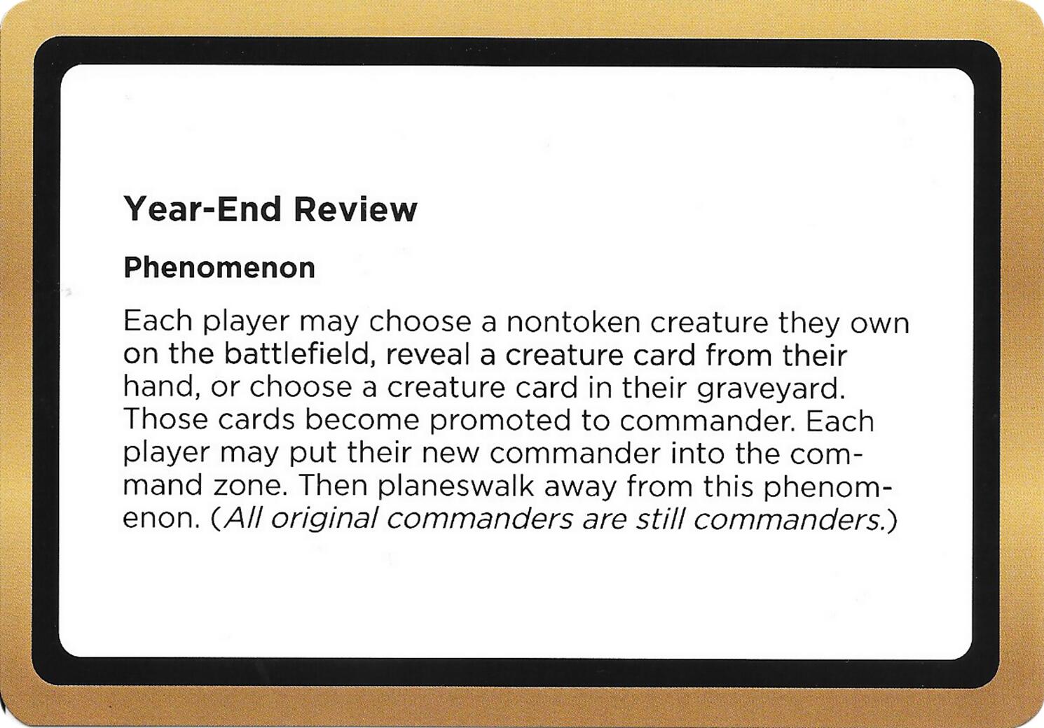 Year-End Review (Black Lotus Unknown Planechase) [Oversize Cards] | Game Master's Emporium (The New GME)