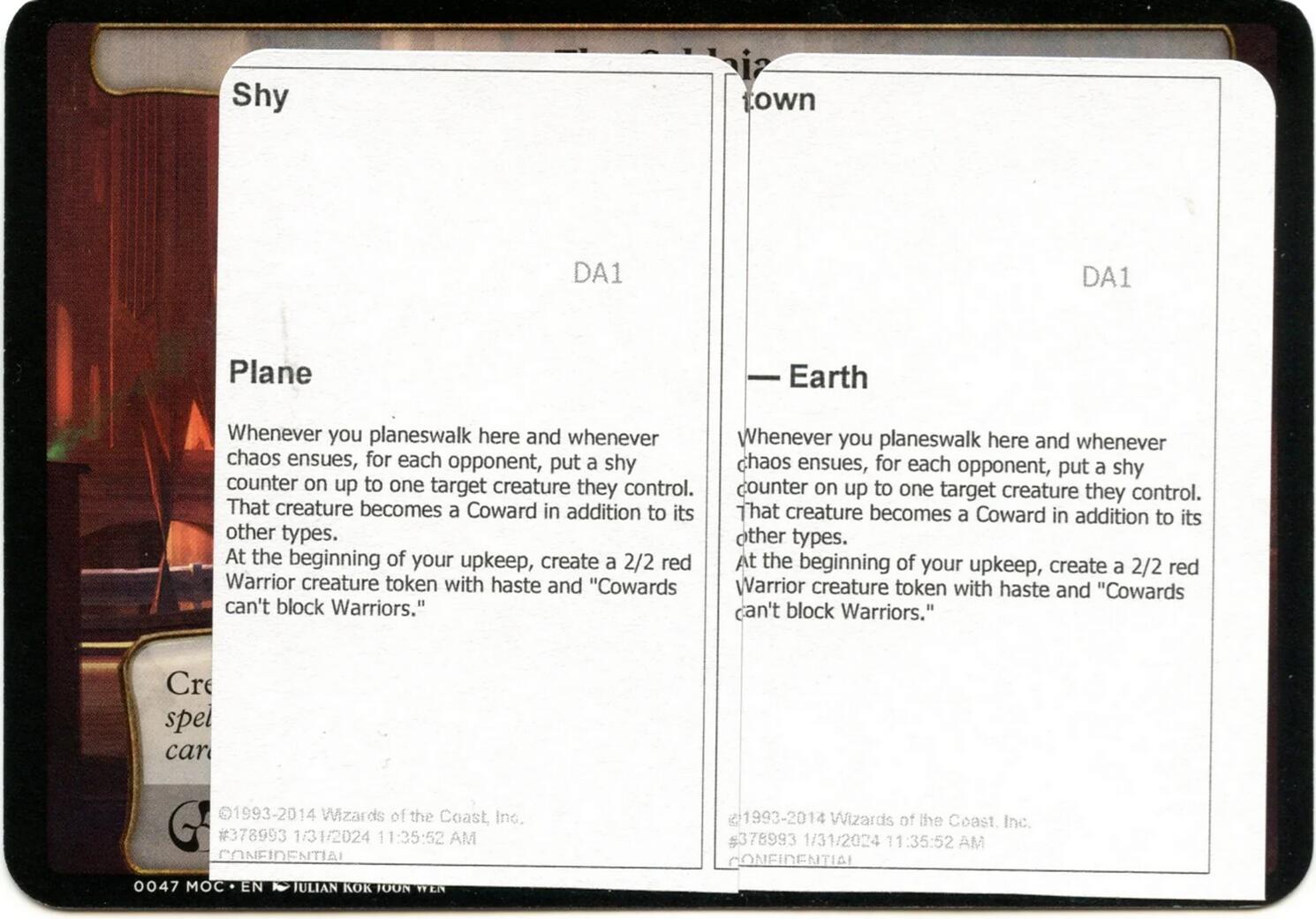 Shy Town (Black Lotus Unknown Planechase) [Oversize Cards] | Game Master's Emporium (The New GME)
