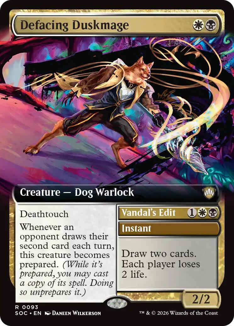 Defacing Duskmage (Extended Art) [Secrets of Strixhaven Commander] | Game Master's Emporium (The New GME)