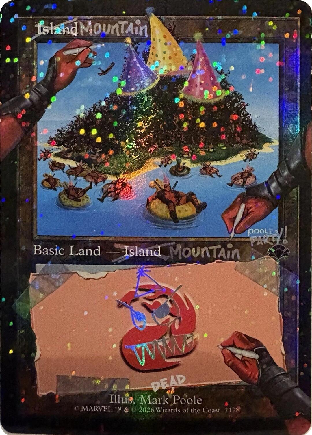Mountain (7128) (Pool Party Foil) [Secret Lair Drop Series] | Game Master's Emporium (The New GME)