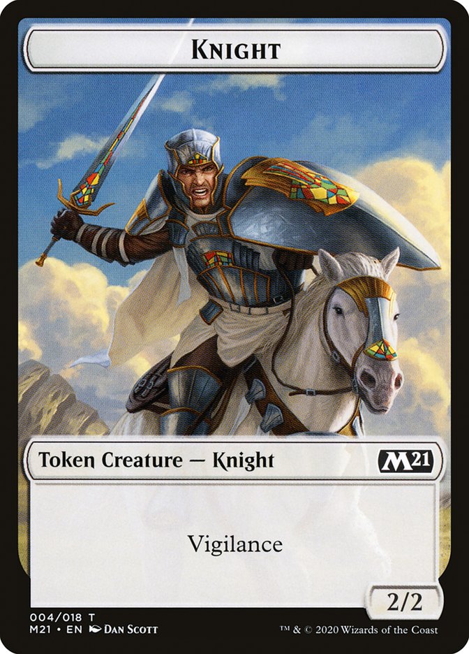 Beast // Knight Double-Sided Token [Core Set 2021 Tokens] | Game Master's Emporium (The New GME)