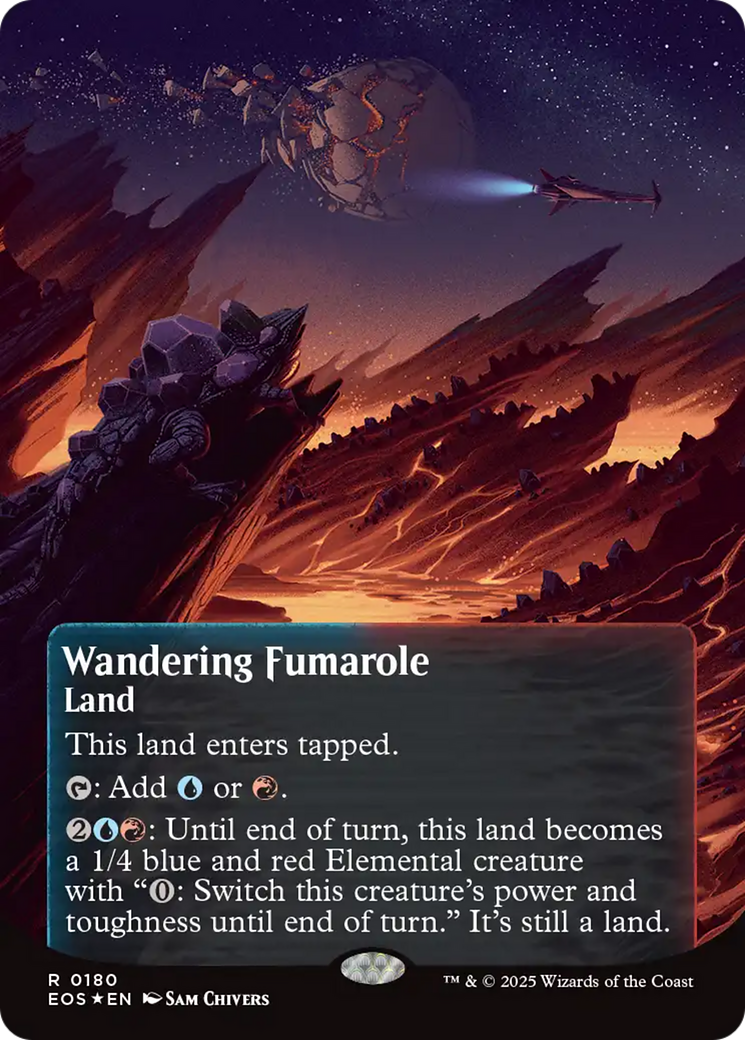 Wandering Fumarole (0180) (Borderless) (Galaxy Foil) [Edge of Eternities: Stellar Sights] | Game Master's Emporium (The New GME)