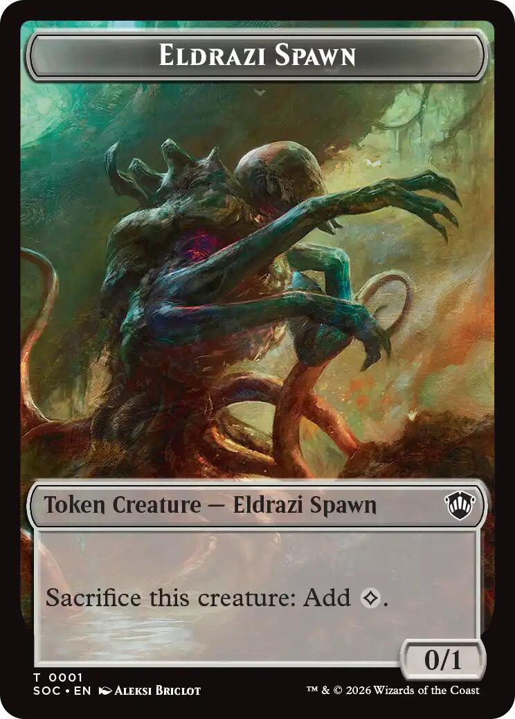 Eldrazi Spawn // Worm Double-Sided Token [Secrets of Strixhaven Commander Tokens] | Game Master's Emporium (The New GME)