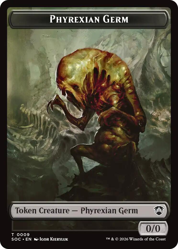 Phyrexian Germ // Treasure Double-Sided Token [Secrets of Strixhaven Commander Tokens] | Game Master's Emporium (The New GME)