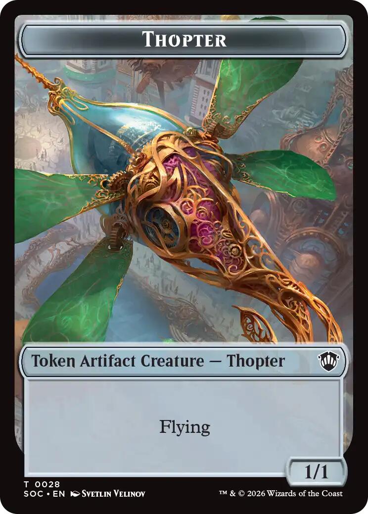 Thopter // Fractal (0004) Double-Sided Token [Secrets of Strixhaven Commander Tokens] | Game Master's Emporium (The New GME)