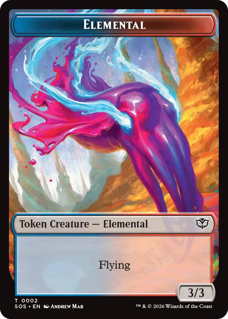 Dragon Illusion // Elemental (0002) Double-Sided Token [Secrets of Strixhaven Commander Tokens] | Game Master's Emporium (The New GME)