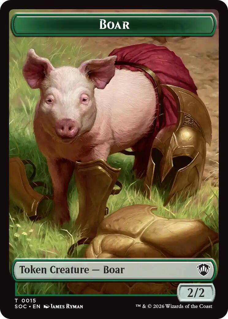 Boar // Frog Lizard Double-Sided Token [Secrets of Strixhaven Commander Tokens] | Game Master's Emporium (The New GME)