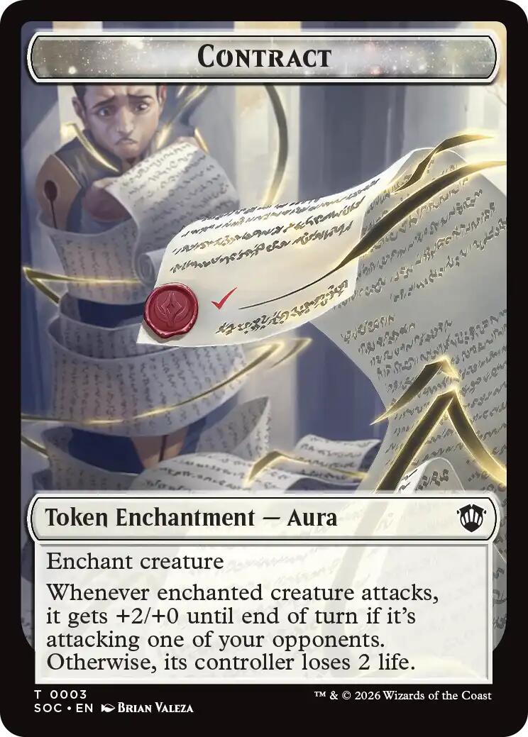 Contract // Pegasus Double-Sided Token [Secrets of Strixhaven Commander Tokens] | Game Master's Emporium (The New GME)