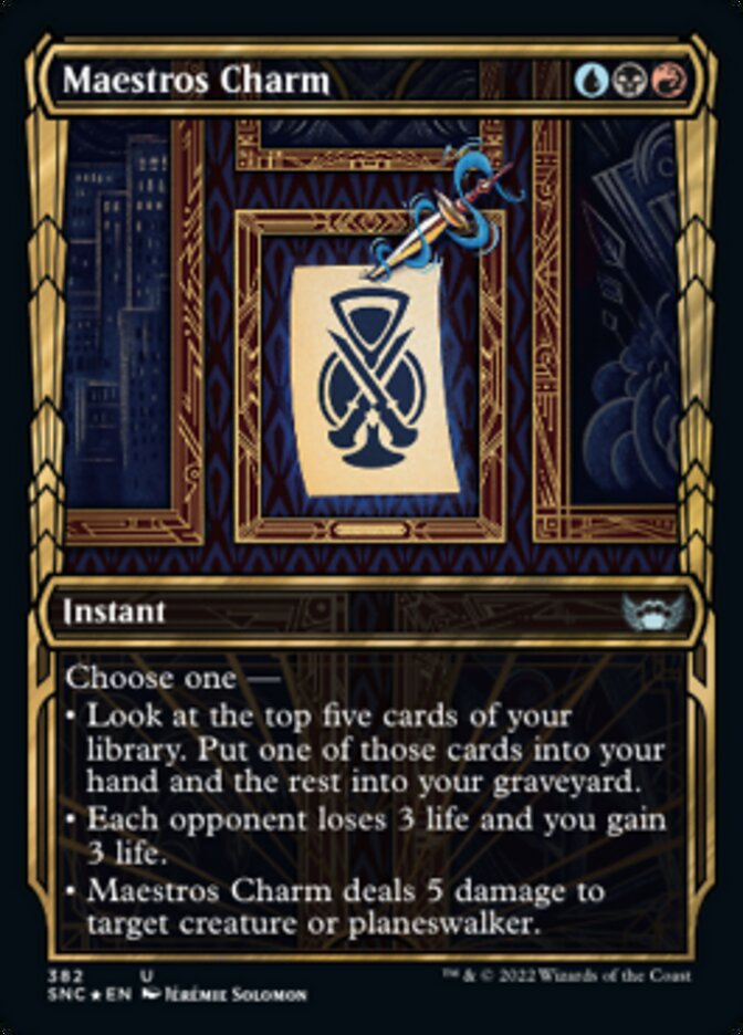 Maestros Charm (Showcase Golden Age Gilded Foil) [Streets of New Capenna] | Game Master's Emporium (The New GME)