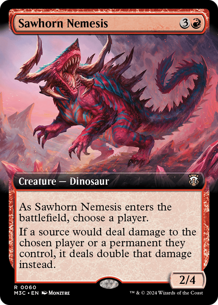 Sawhorn Nemesis (Extended Art) (Ripple Foil) [Modern Horizons 3 Commander] | Game Master's Emporium (The New GME)