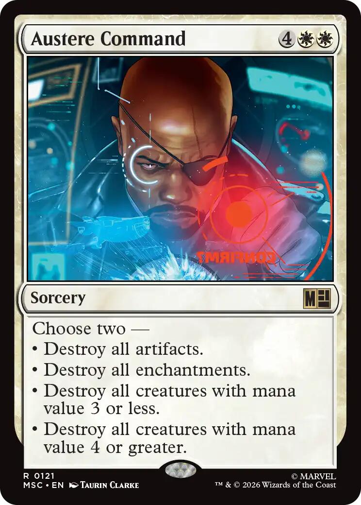 Austere Command (Surge Foil) [Marvel Super Heroes Commander] | Game Master's Emporium (The New GME)